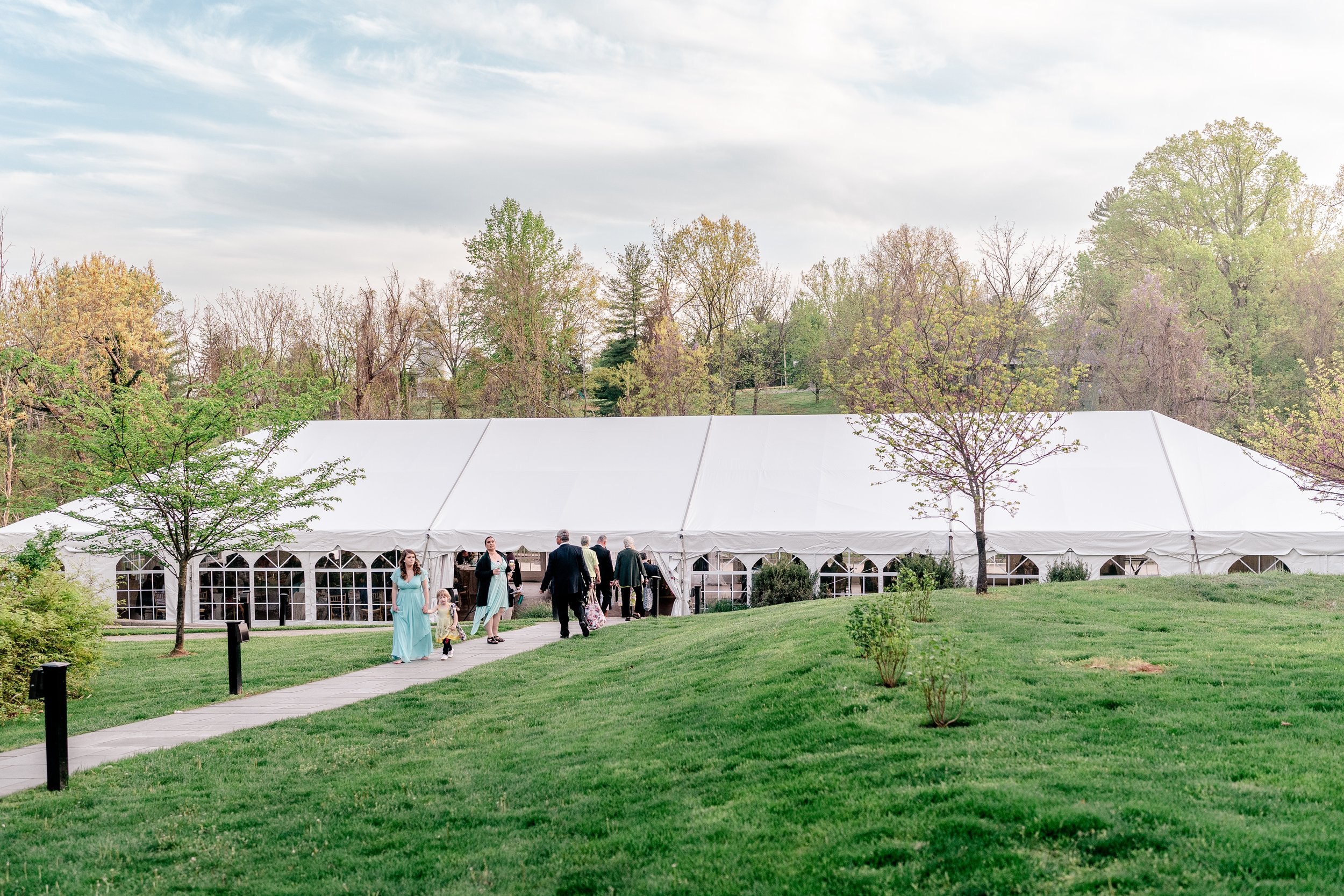 The white tent during a wedding at Rust Manor House in Loudoun County Virginia