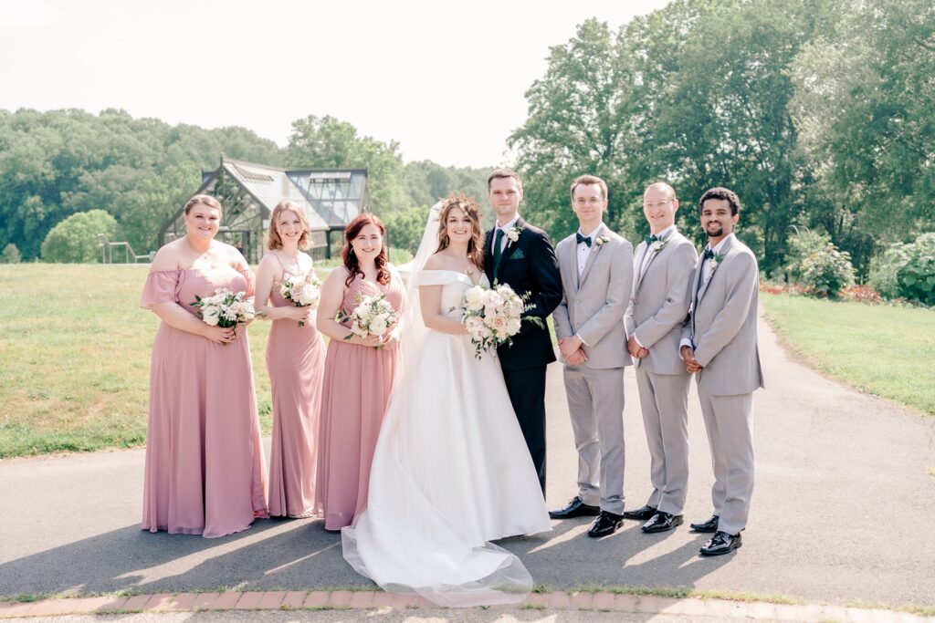 A wedding party portrait at one of the best wedding venues in Northern Virginia