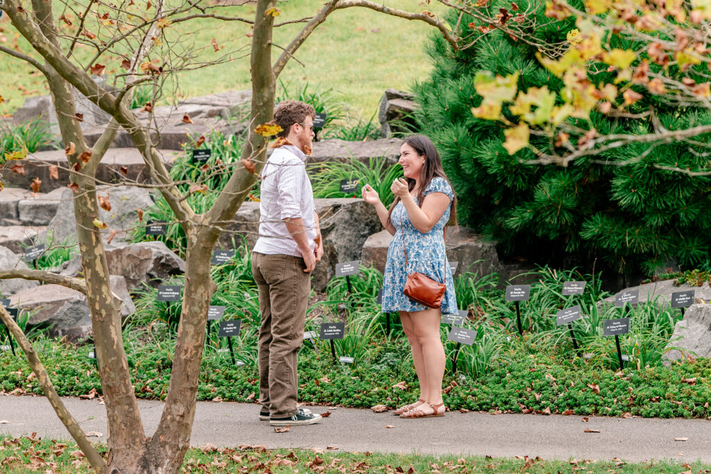 A proposal at Meadowlark Botanical Gardens in Vienna, Virginia