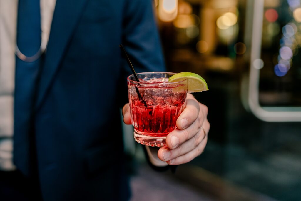 A cocktail during a wedding reception