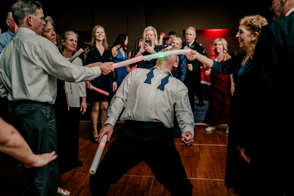 Guests having fun during a ballroom wedding in Northern Virginia