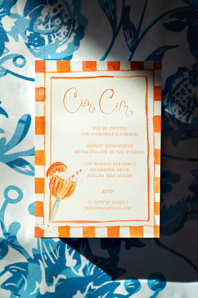 Custom watercolor invitation by Wed West Studio