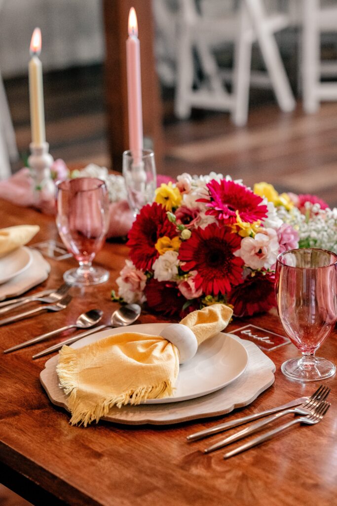 Warm wedding reception inspiration