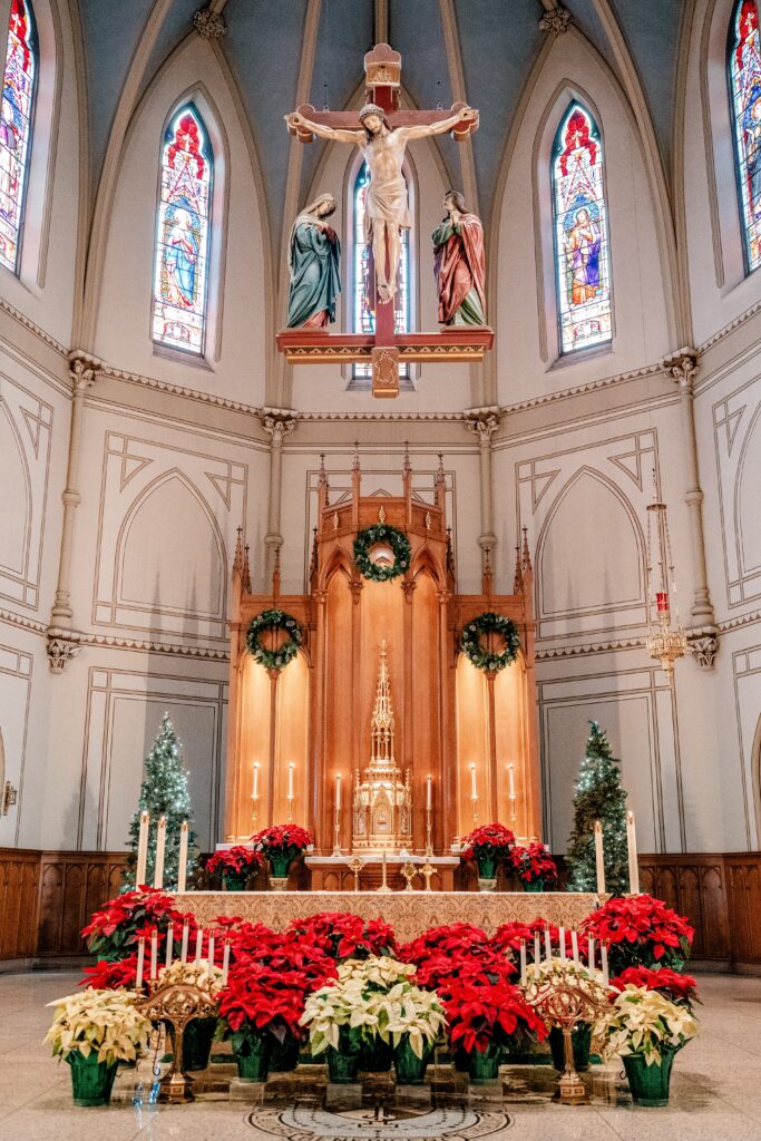 The altar before a St Dominic DC wedding