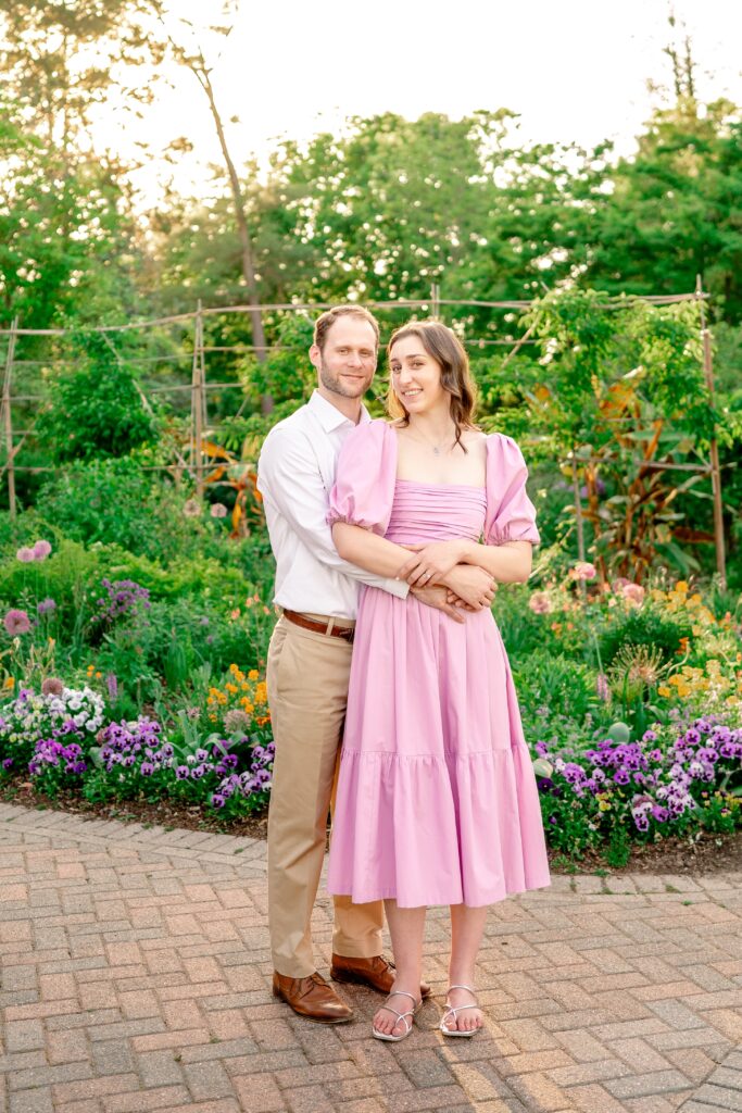 Green Spring Gardens photos of a couple posing at golden hour