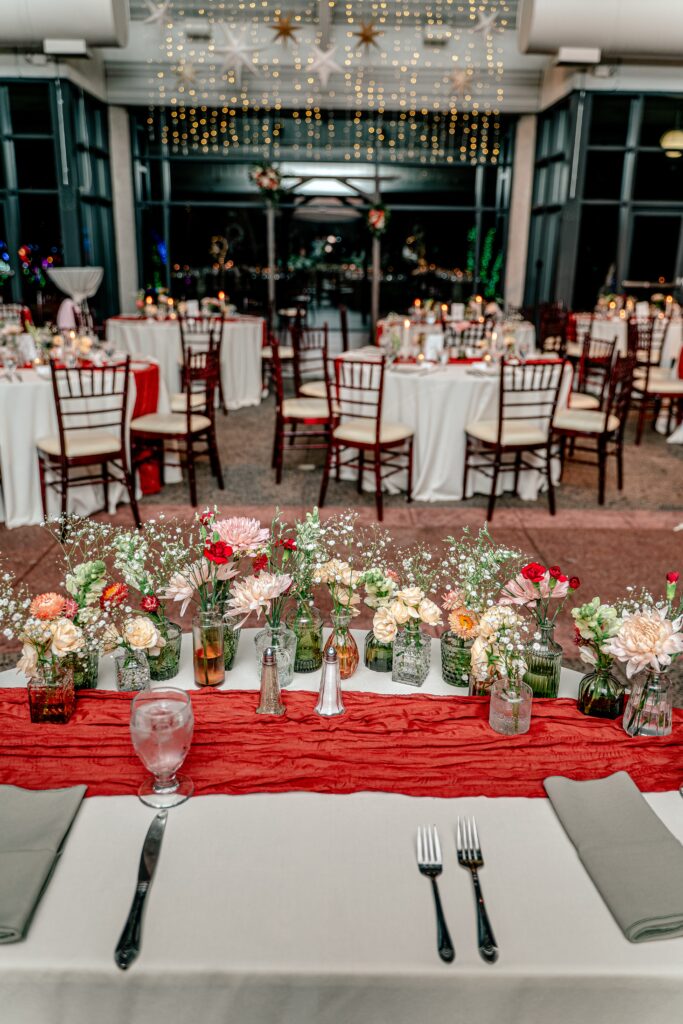 The view from the sweetheart table at a reception by a Northern VA wedding photographer