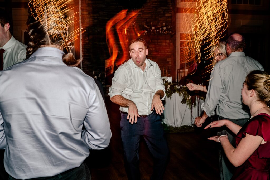 Shutter drag dance floor photos of wedding guests
