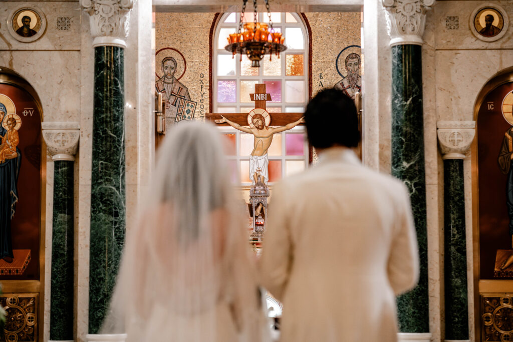 The crucifix behind the altar at St. Sophia Greek Orthodox Church in Washington, DC