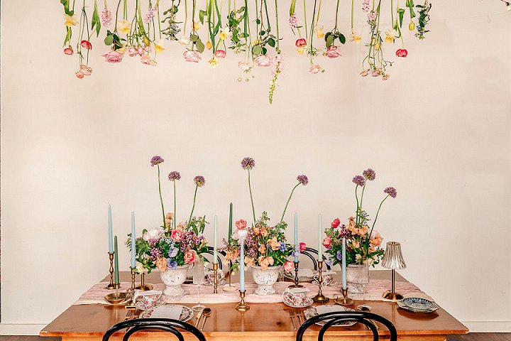 Spring flower wedding inspiration from a styled shoot featured by Boho Weddings