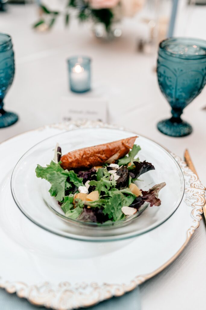 A salad plate for a Shadow Creek wedding reception